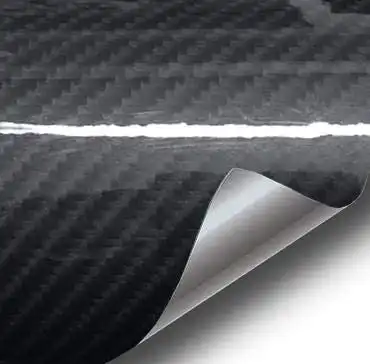 Black Gloss Carbon Fiber Look Cast Vinyl Wrap (1ft x 5ft)