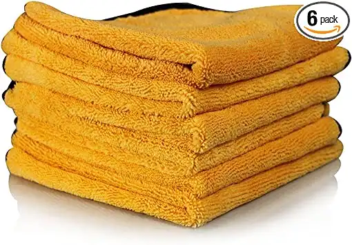 Premium Microfiber Towel, Gold (16 in. x 24 in.) Pack of 6